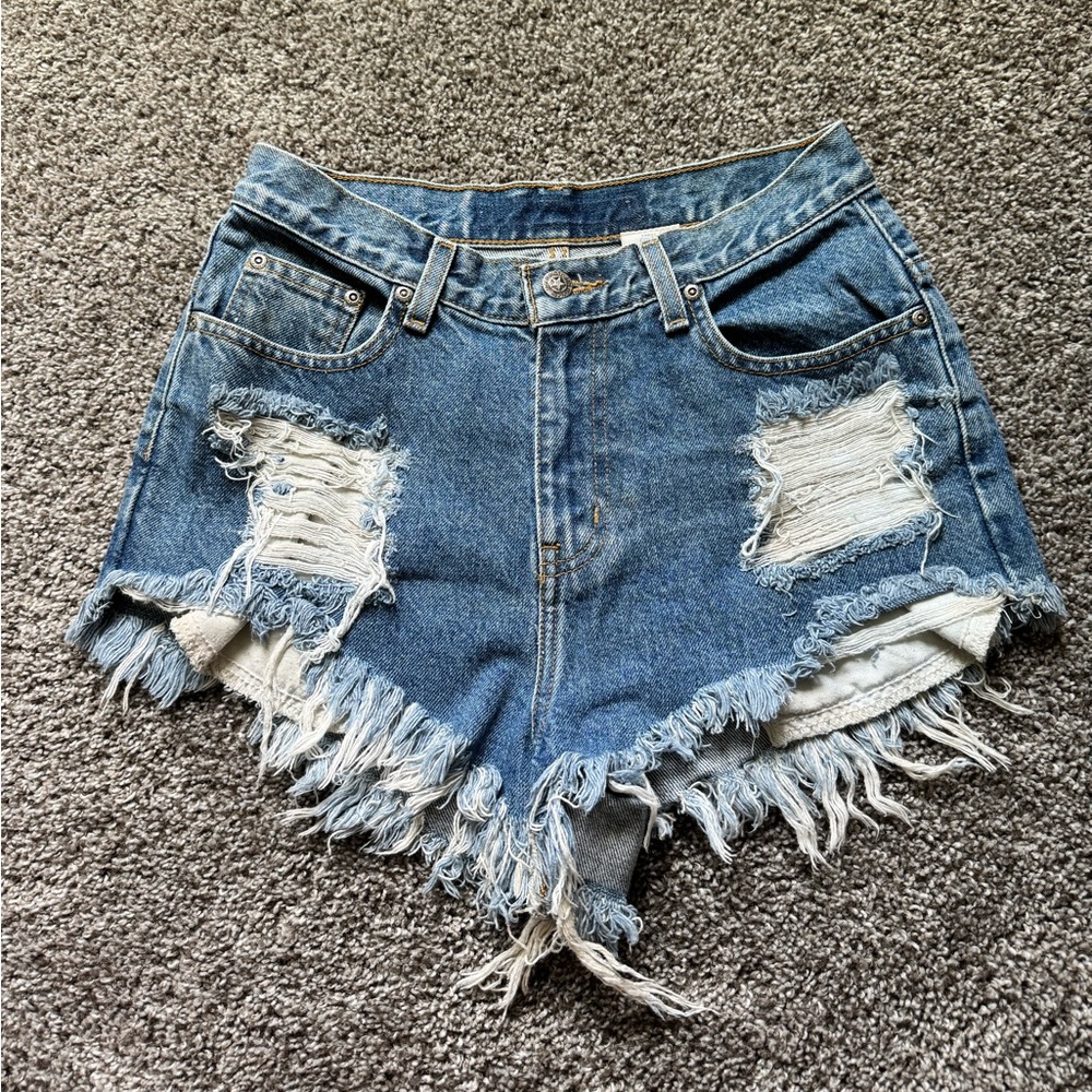 Cheeky denim shorts